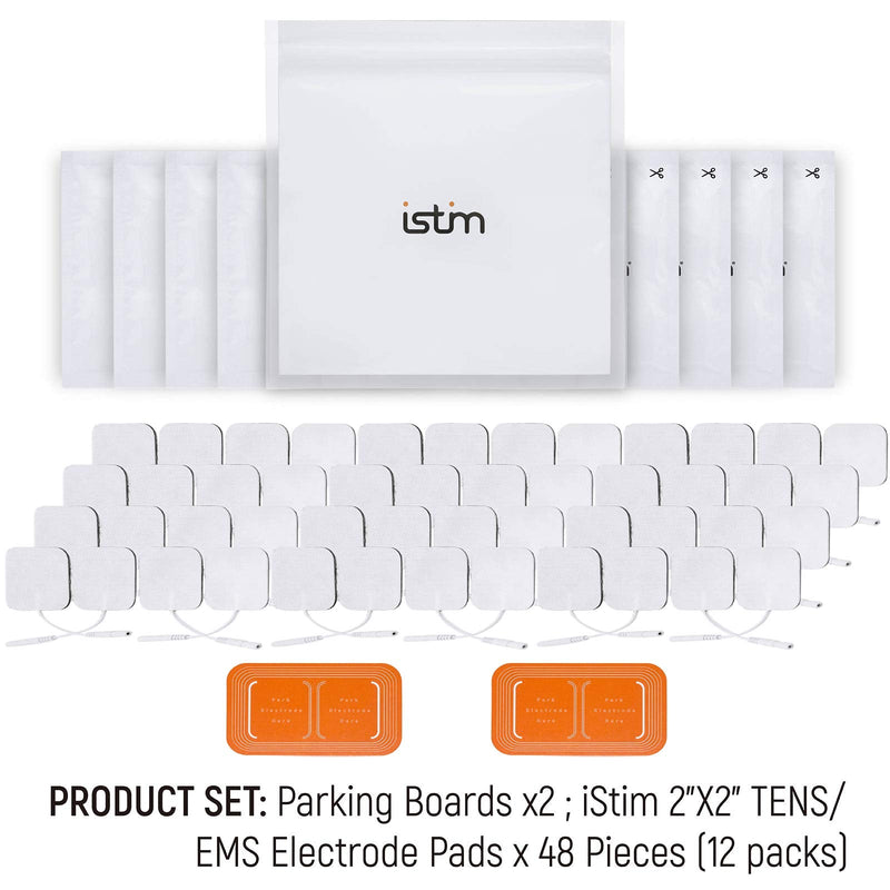 iStim Super Soft 2"x2" TENS Unit Electrodes for TENS Massage EMS - 100% Japanese Gel (2"X2" - 48 Pieces)