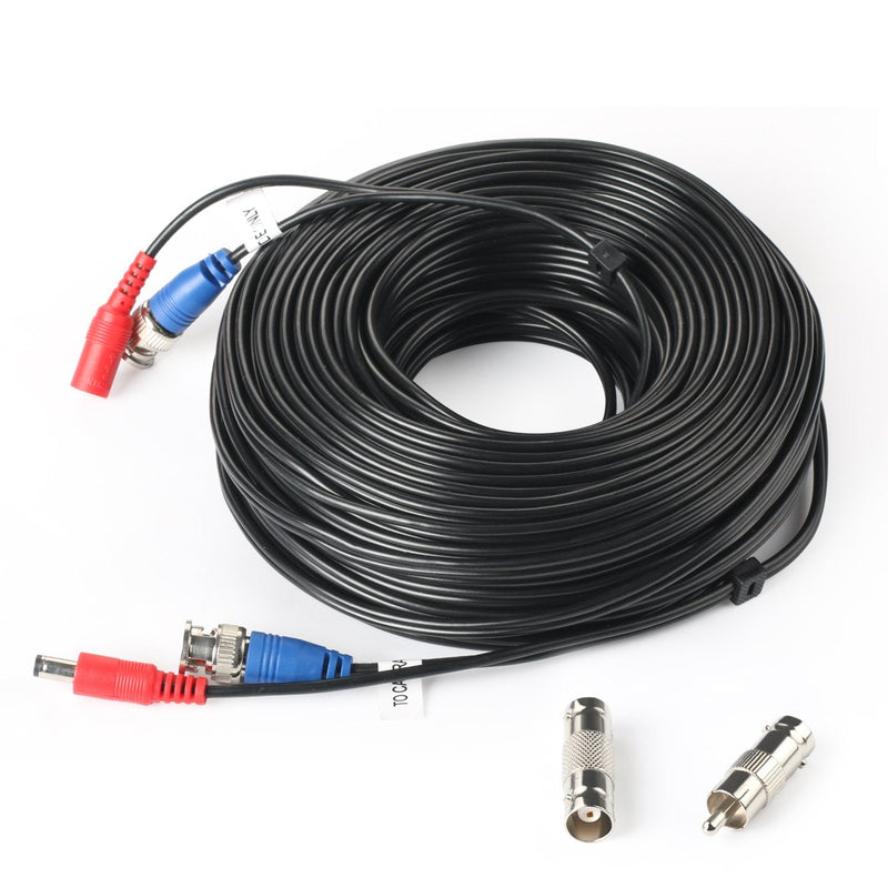 SHD 100Feet BNC Vedio Power Cable Pre-Made Al-in-One Camera Video BNC Cable Wire Cord for Surveillance CCTV Security System with Connectors(BNC Female and BNC to RCA)
