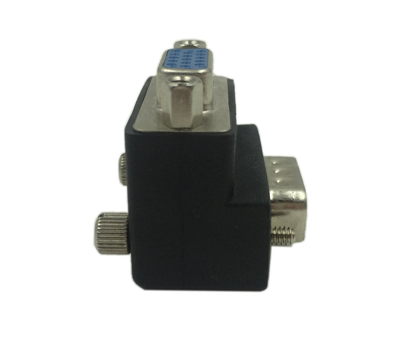 CERRXIAN 90 Degree VGA 15 Pin Male to Female Extension Cable Converter Adapter Coupler