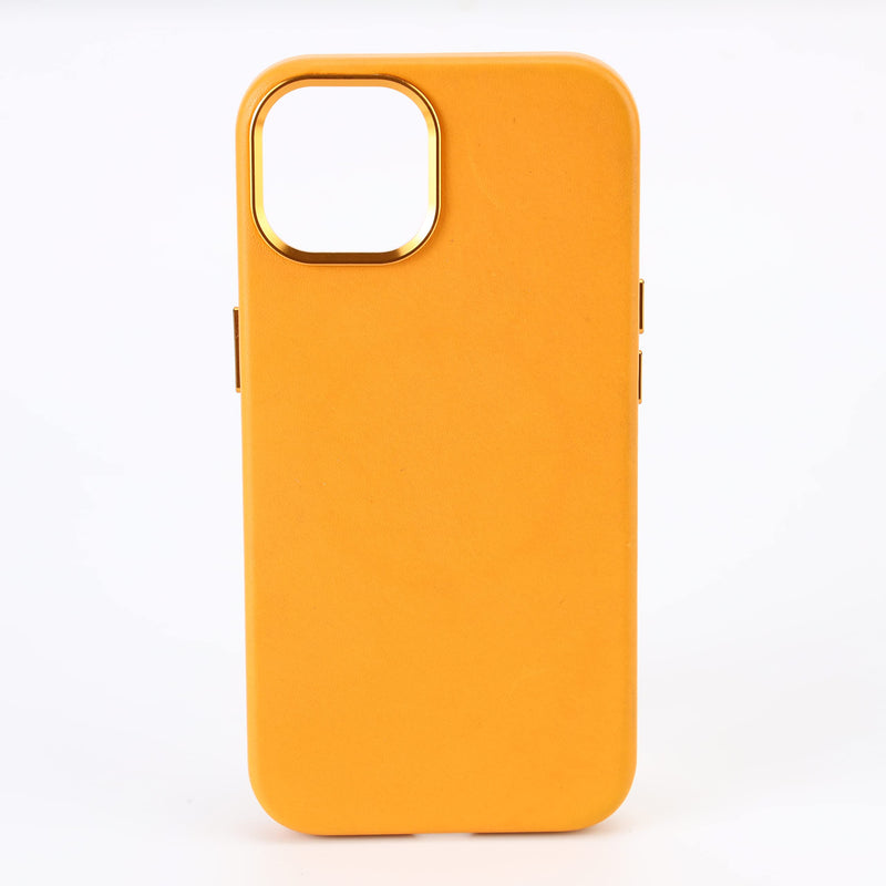 Dawn DG.works Premium Natural Leather Wrapped case | Compatible with Strong Wireless Charging | 13 (Mustard) Mustard