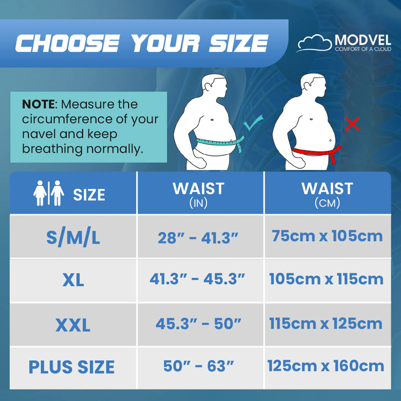 MODVEL Back Brace - Immediate Relief from Back Pain, Herniated Disc, Sciatica, Scoliosis | FSA or HSA eligible | Breathable Waist Lumbar Lower Back Support Belt with Removable Pad. Black Small/Medium/Large