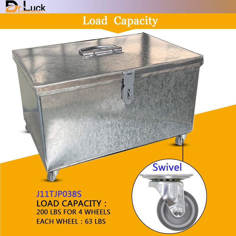 Dr.Luck 1.5" Swivel Thermo Plastic Rubber Caster, 360 Degrees Ball Bearing Top Plate & Plain Bearing Wheel, Move Smooth Quiet Sturdy for DIY Furniture, Total Load Capacity 200Lbs/90Kg 4-Pack 1.5 Inch