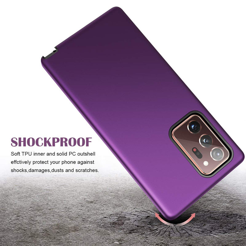 for Galaxy Note 20 Ultra Case, WeLoveCase Cover 3 in 1 Full Body Heavy Duty Protection Hybrid Shockproof TPU Bumper Protective Case for Samsung Galaxy Note 20 Ultra 6.9inch Purple