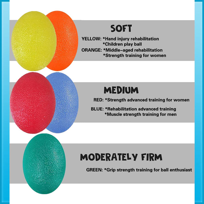 GOZATO Squeeze Ball for Hand Therapy - Squishy Stress, PT, Arthritis Pain Relief Workout, Hand Exercise Ball - Grip Strengthening Physical, Arthritis Pain Relief Workout Set - Finger Wrist Muscles Arthritis Grip Exerciser Strengthening 5pcs