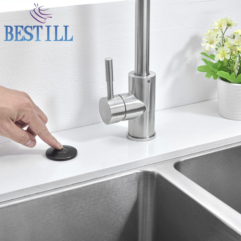 BESTILL Garbage Disposal Air Switch, Matte Black Sink Top On/Off Switch for Food Waste Disposer, Full Stainless Steel Button, SHORT/2.8” SHORT/2.8"