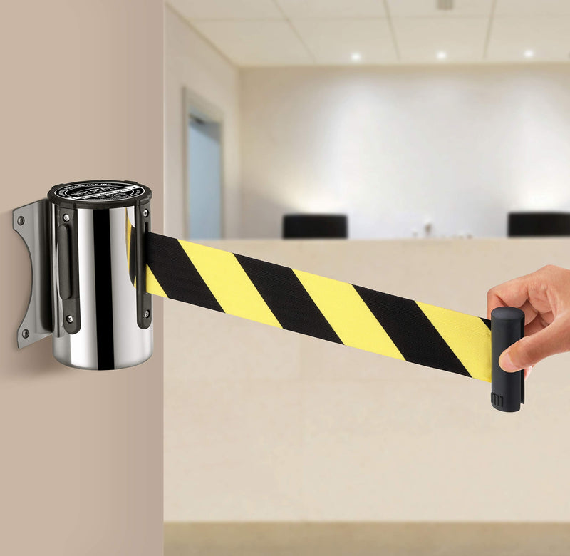 New Star Foodservice 1028812 Retractable Belt Stanchion Wall Receiver