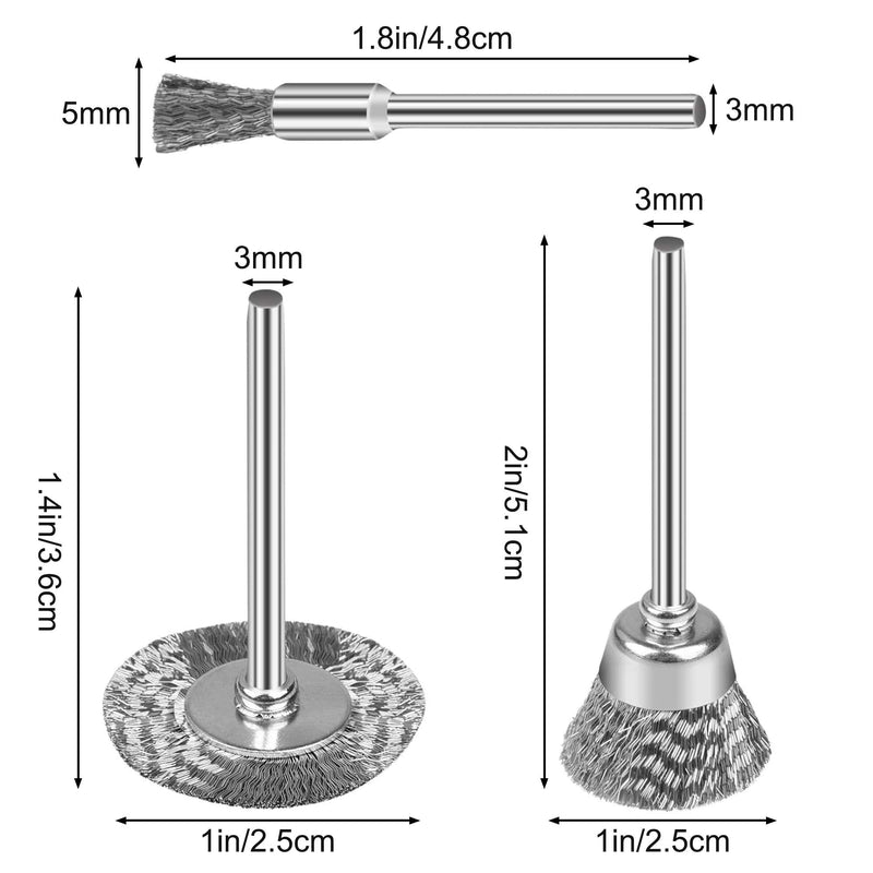45 Wire Brush Set, Cup Brush Drill, Stainless Steel Brush Brush, for Drill Polishing Grinding Cleaning (Stainless Steel)