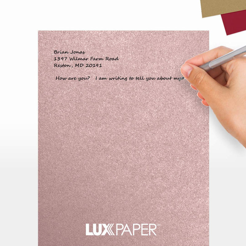 LUXPaper 8.5” x 11” Paper for Crafts and Printing in Misty Rose Metallic - Sirio Pearl®, Scrapbook and Office Supplies, 50 Pack (Rose) 50 Qty. Misty Rose Metallic - Sirio Pearl?