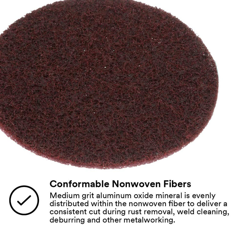 Scotch-Brite Surface Conditioning Disc for Sanding – Metal Surface Prep – Hook and Loop – Aluminum Oxide – Medium Grit – 5” diam. – Pack of 10