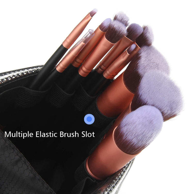Makeup Brush Organzier Bag,High Capacity Portable Stand-Up Makeup Brush Holder,Professional Artist Makeup Brush Sets Case Waterproof Dust-proof Makeup Brush Cup 1Black Small (Pack of 1)