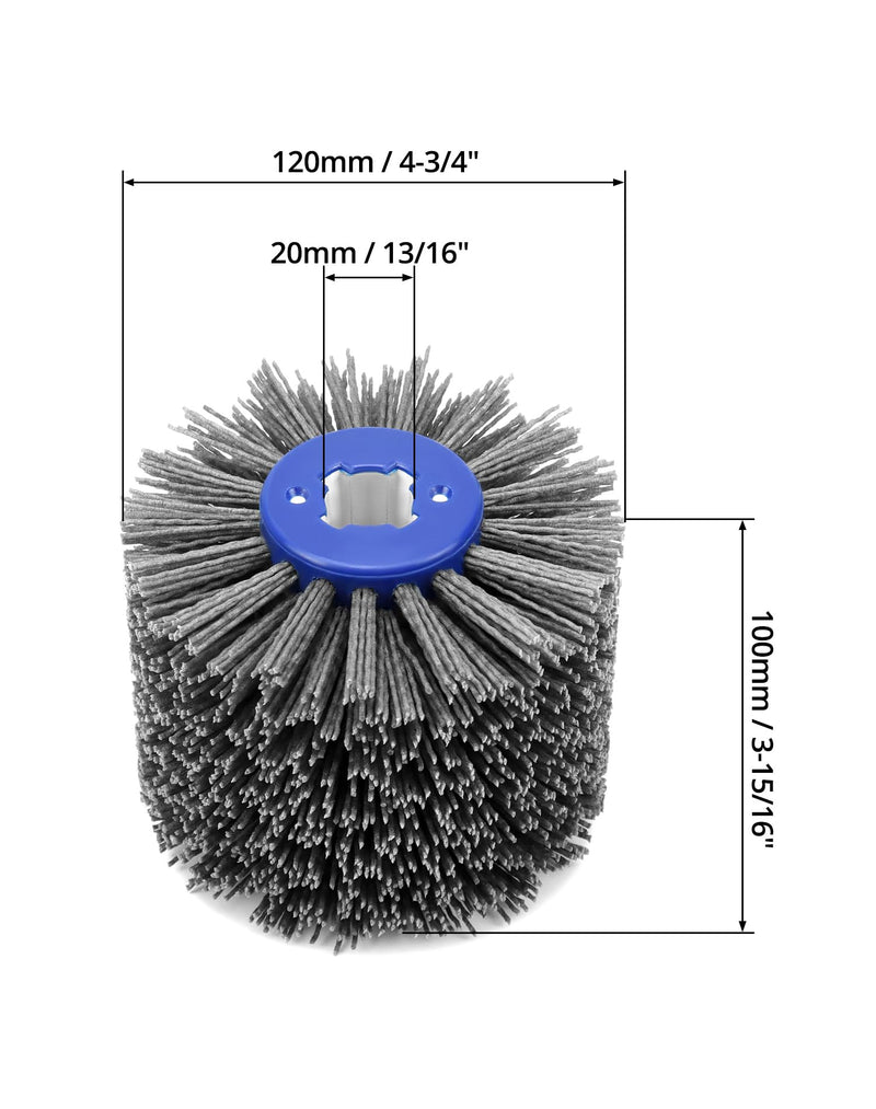 QWORK® #120 nylon brush, sanding brushes, polishing brush, for wood sanding, satin finishing machine