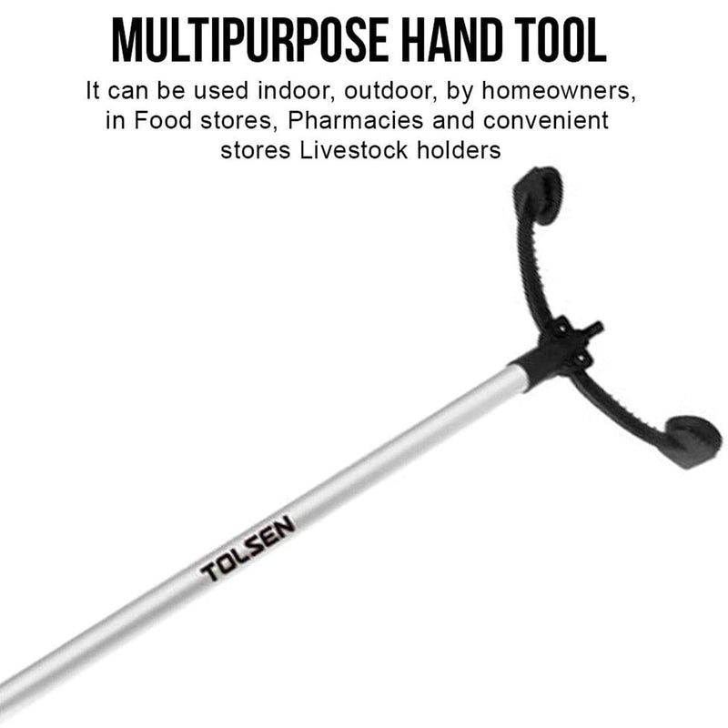 TOLSEN 35" Heavy Duty Grabber, 10'' Wide jaw, Reaching Grabber Tool, Standard Equipment for Sanitation Workers, Homeowners, Cleanup Team, Gardener, Livestock Handlers (1) 1