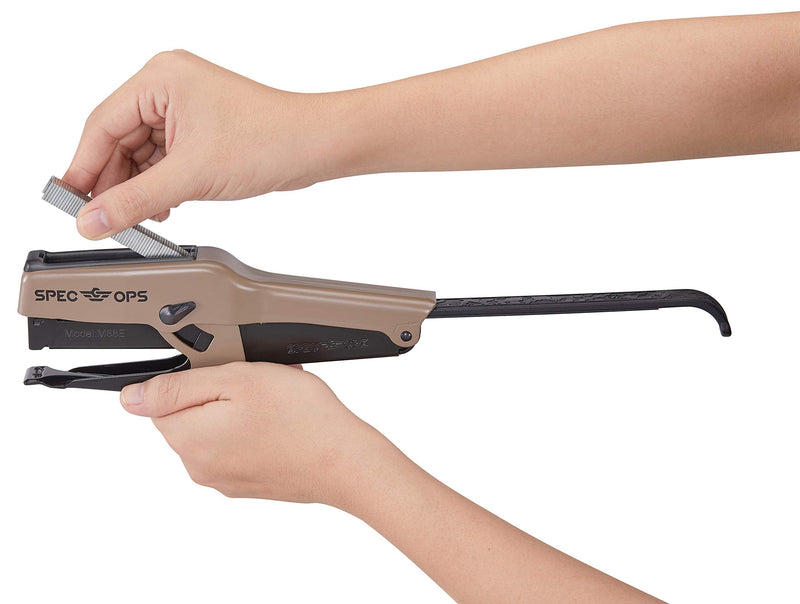 "Spec Ops Tools Elite Duty Packaging Plier Stapler, 7/16 Crown, 1/4"" - 3/8"" Leg Length Staples, 3% Donated to Veterans", black/tan