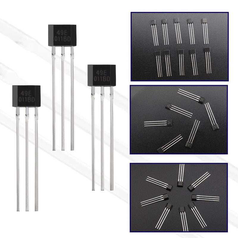 20Pcs 49E OH49E SS49E Linear Hall Effect Sensors S49E TO-92 3 Pins Sensor Element Switch for Electric Vehicle Motor Repair 20