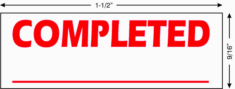 Imprint 360 AS-IMP1037 - Completed w/Signature Line, Heavy Duty Commerical Quality Self-Inking Rubber Stamp, Red Ink, 9/16" x 1-1/2" Impression Size, Laser Engraved for Clean, Precise Imprints