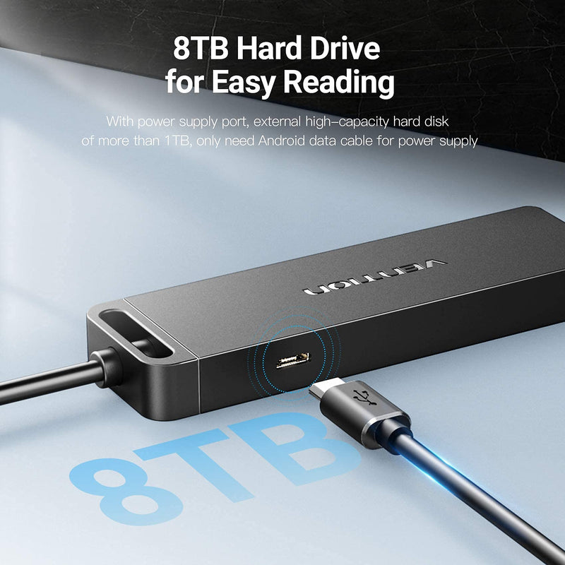 USB Hub, VENTION 4-Port USB 3.0 Hub 3FT Ultra-Slim Data USB Splitter Charging Supported Compatible for MacBook, Laptop, Surface Pro, PS4, PC, Flash Drive, Mobile HDD