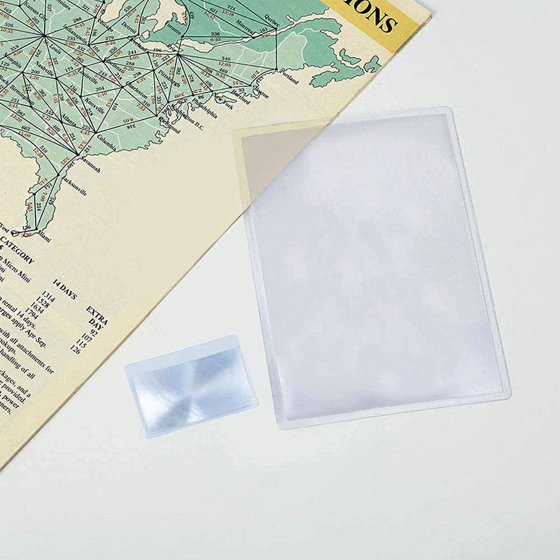 MagDepo 2X Large Rigid Acrylic Page Magnifying Sheet Reading Aid Solar Oven/DIY Projection with 1 Bonus Card Magnifier Fresnel Lens for Elderly Low Vision