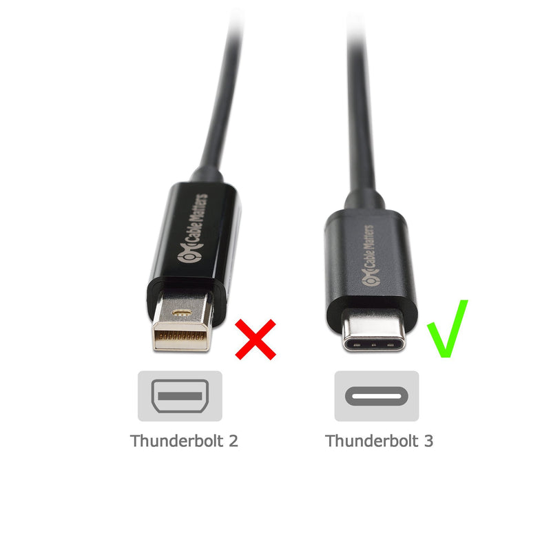 Certified Cable Matters 20 Gbps Thunderbolt 3 Cable (USB C Thunderbolt Cable) in Black 3.3 Feet Supporting 100W Charging