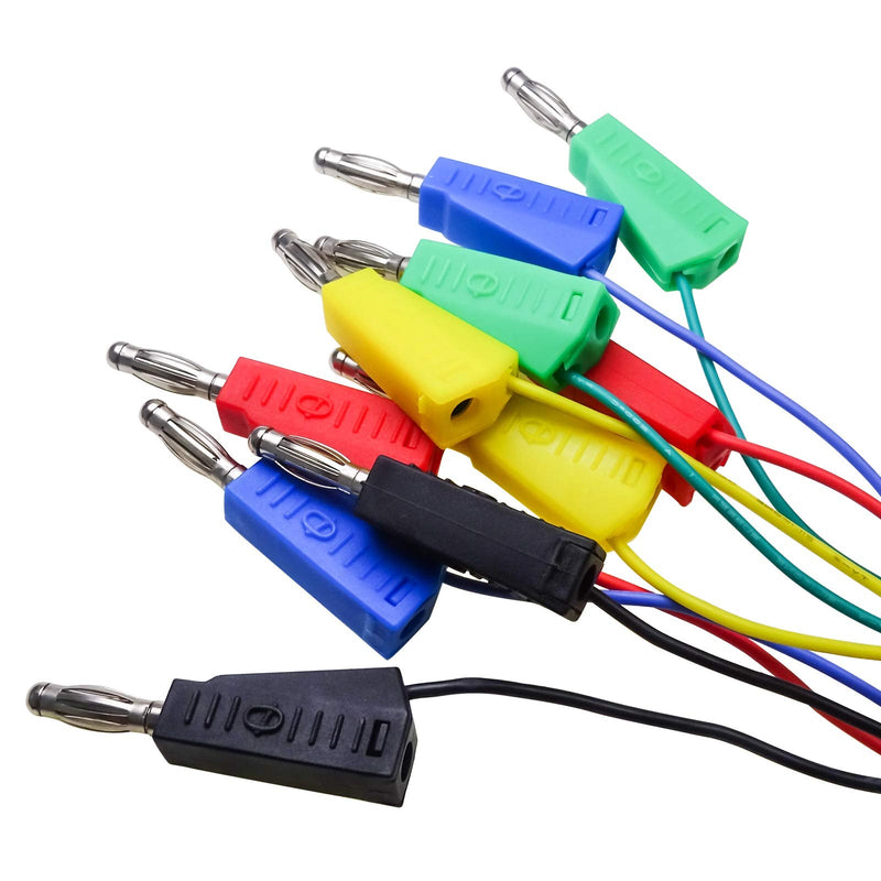 Goupchn Stackable Banana Plug to Breadboard Male Jumper Wires Soft Flexible Silicone Test Leads for Electrical Testing P1532