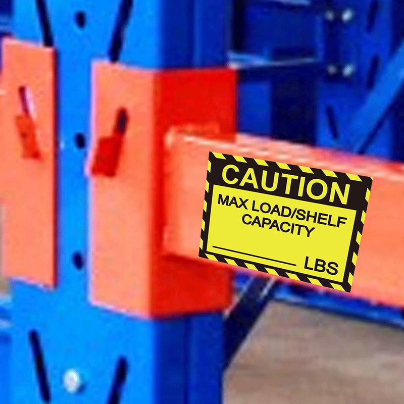 Remarkable Pallet Rack Capacity Label,3×4 Inch Caution MAX LoadShelf LBS Warning Stickers for Warehouse Safety, 25 PcsPack Industrial Strength Sticker