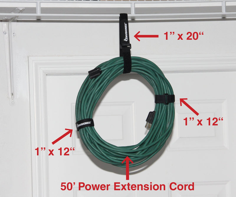 Elastic Reusable Cinch Straps 1"x15" - 10 Pack Hook and Loop - Plus 2 Free Bonus Reusable Cable Ties 1" x 15"