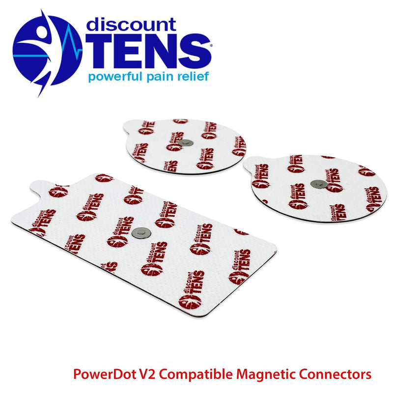 PowerDot 2.0 Compatible Electrodes with Magnetic Connector. 12 Premium PowerDot 2.0 Compatible Replacement Pads (Version 2 - Magnetic) Version 2.0 - Magnetic