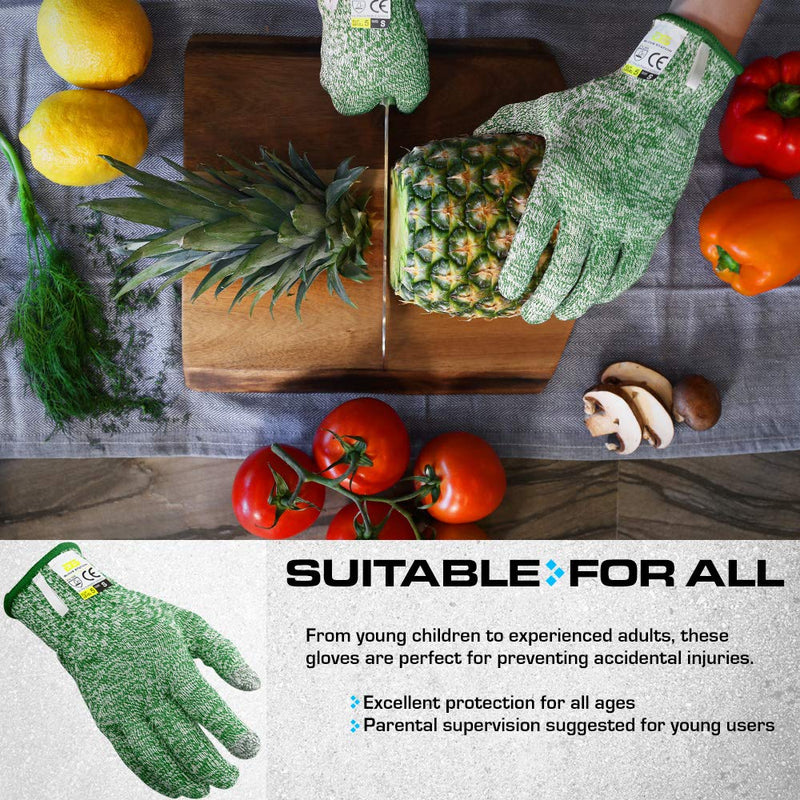 Glove Station Ultra Durable Series Cut Resistant Gloves - High Performance Level 5 Protection, Food Grade. 1 Pair Large Mint Green