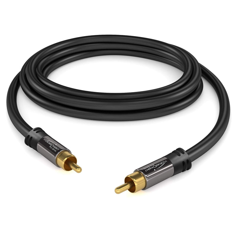 KabelDirekt – RCA Subwoofer Cable & Cord – 15 feet Long (1 RCA Male to 1 RCA Male, Audio Video Cable, Digital & Analog, Double Shielded – Supports subwoofers, AV receivers, Hi-Fi, Black)