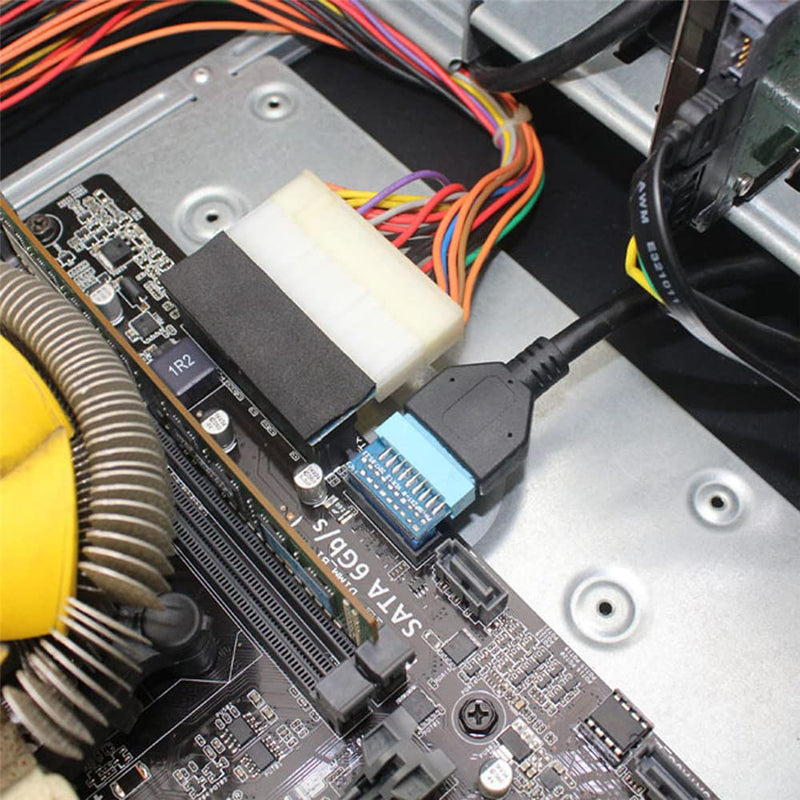Xiwai USB 3.0 20pin Male to Female Extension Adapter Down Angled 90 Degree for Motherboard Mainboard