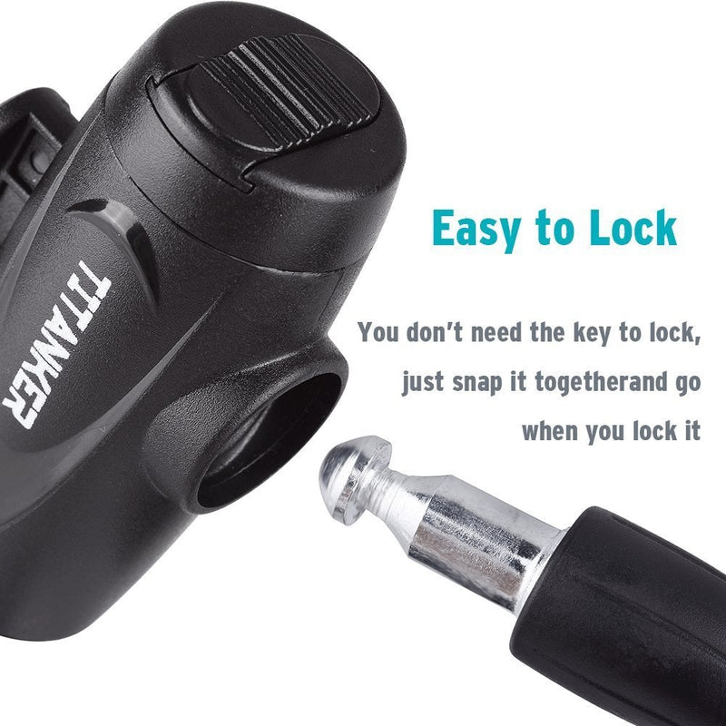 Titanker Bike Lock, Bike Locks Cable Lock Coiled Secure Keys Bike Cable Lock with Mounting Bracket, 1/2 Inch Diameter 6 Feet Matte Black
