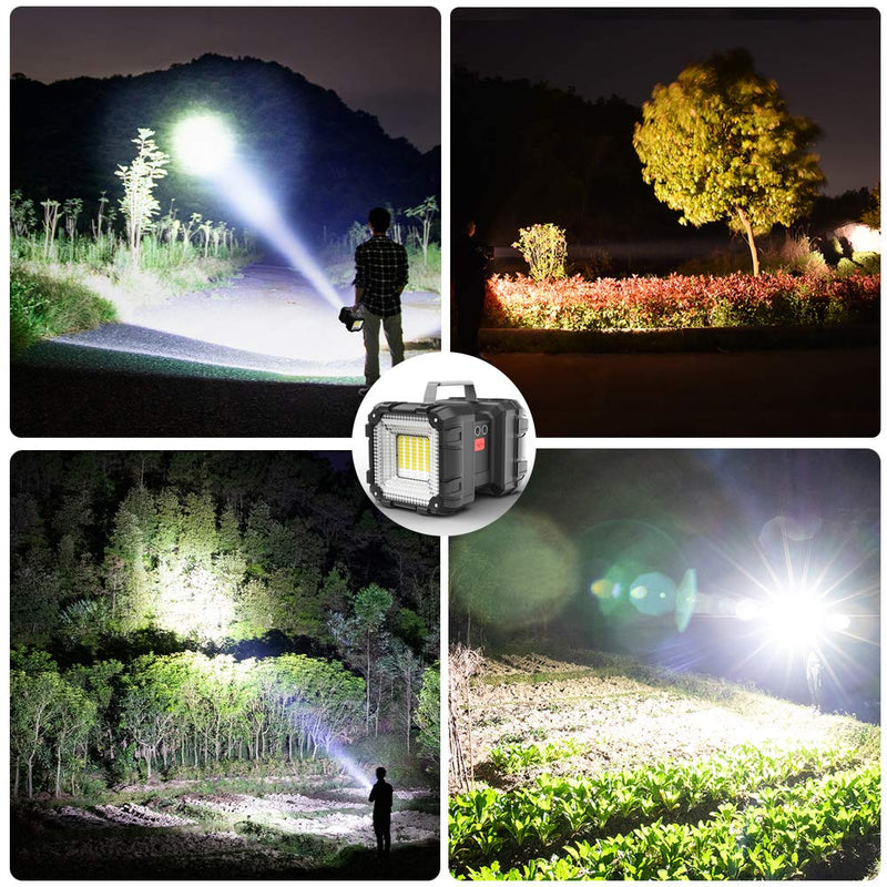 AlpsWolf Rechargeable Flashlight, LED Spotlight Flashlight 10000 Capacity 1200LM 20h Ultra-Long Standby 3+4 Lights Modes Camping Flashlight Waterproof with USB Output as a Power Bank Small