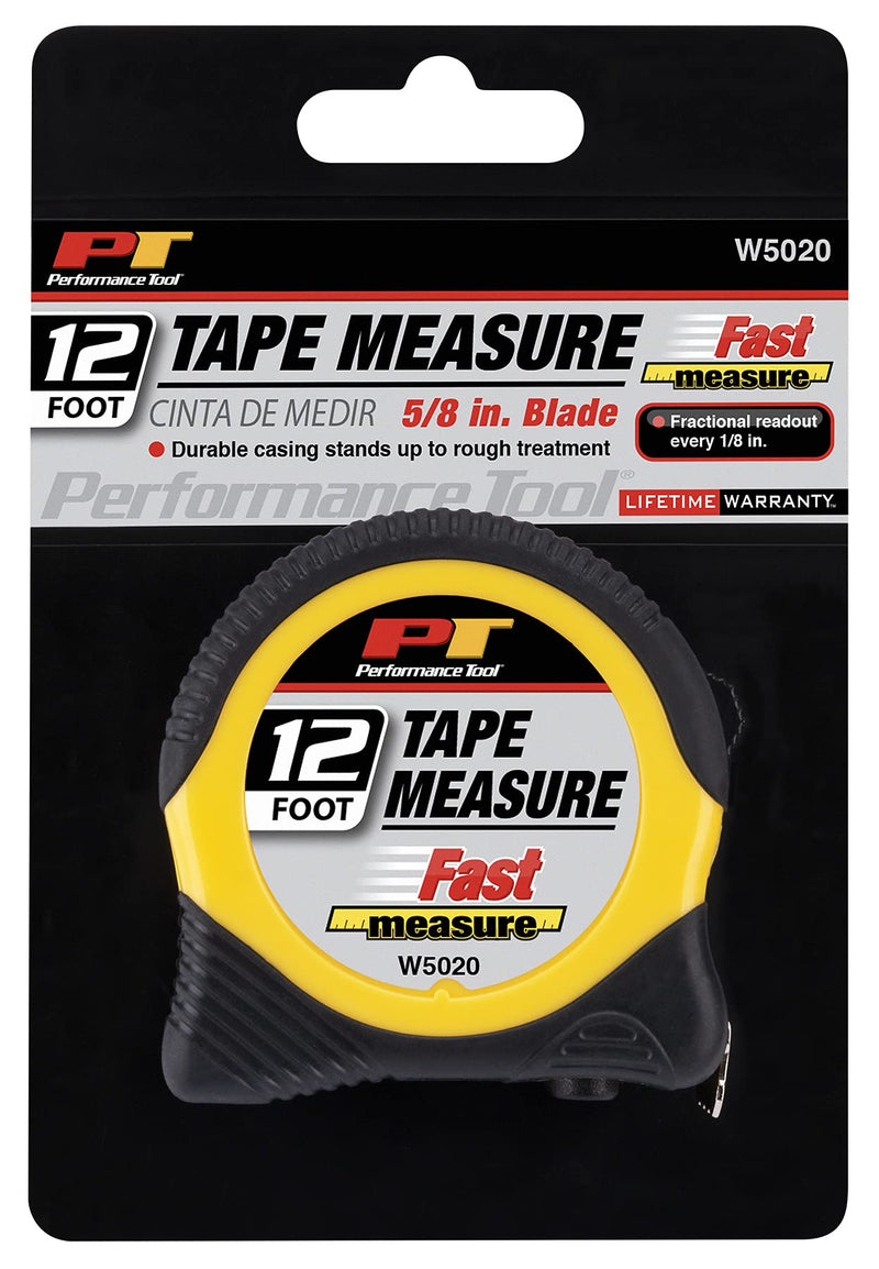 Performance Tool W5020 'Fast Measure' Tape, 12' x 5/8