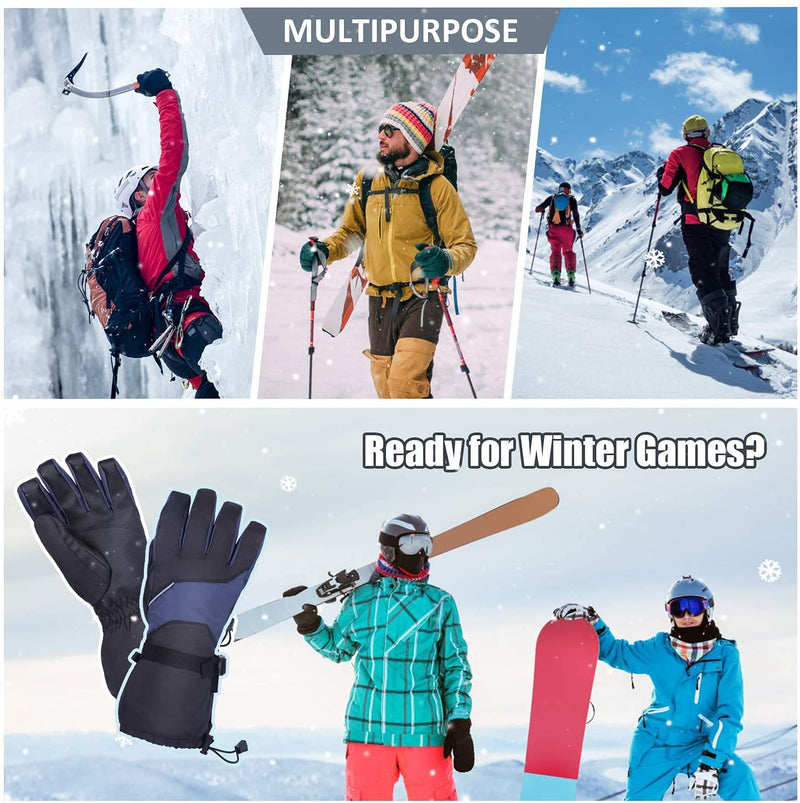 Ski & Snow Gloves for Men and Women Waterproof Windproof Touchscreen Medium