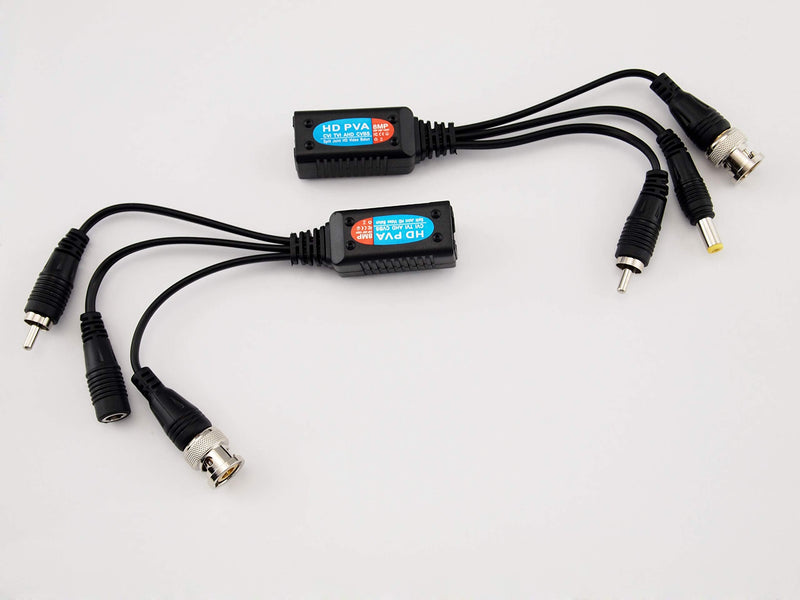 Evertech 8 Megapixel HD Video Balun Transceiver CCTV via UTP Cable Passive Video Power and Audio/Data Connector RJ45 Cat5 Cat6 Data Transmitter 8MP (4 Pairs)