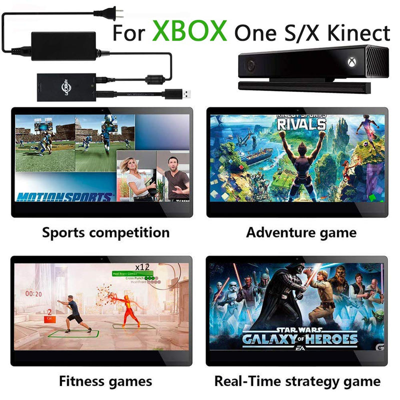 Kinect Adapter for Xbox One S Xbox One X Windows PC [UL Listed] Xbox Kinect Adapter Power Supply for Xbox 1S 1X Kinect 2.0 Sensor, Xbox One Kinect Adapter for PC Windows 10 8.1 8