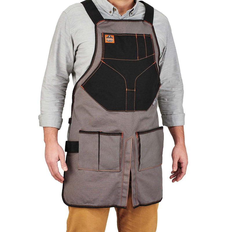 Ergodyne - 13696 Arsenal 5705 Full Length Tool Work Apron, 13-Pockets, Gray