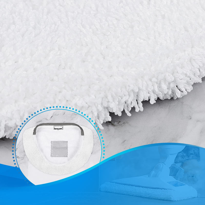 KEEPOW 6 Pack Washable Steam Mop Pads Replacement for Bissell Powerfresh 1940 1544 1440 Series Steam Mop, Model 1544A, 2075A, 1806, 5938, 1940W, 19404, 1940A