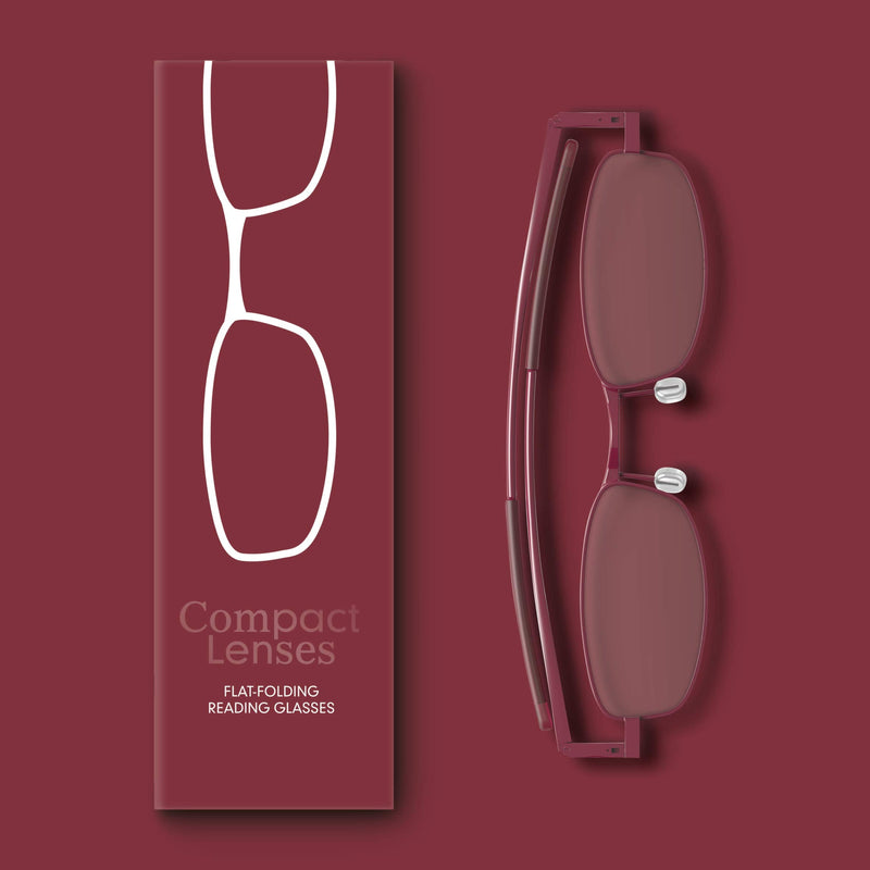 Compact Lenses Flat Folding-Reading Glasses-Port +3.0