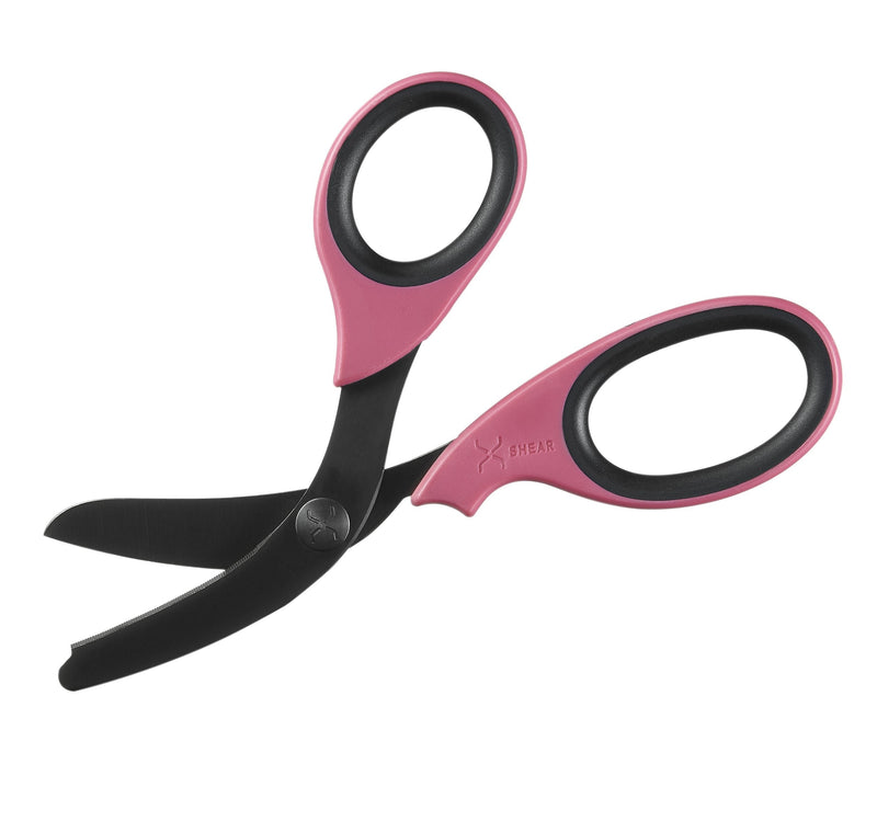 xShearÂ® 7.5â€ Extreme Duty Trauma Shears - Black Titanium Coated Blades, The perfect scissors for the Paramedic, EMT, Nurse or any Emergency Healthcare Provider (Pink/Black) Pink/Black