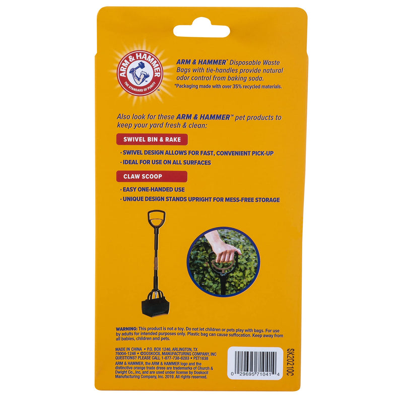 Arm & Hammer 71041 Easy-Tie Waste Bags, Blue, 75-Pack