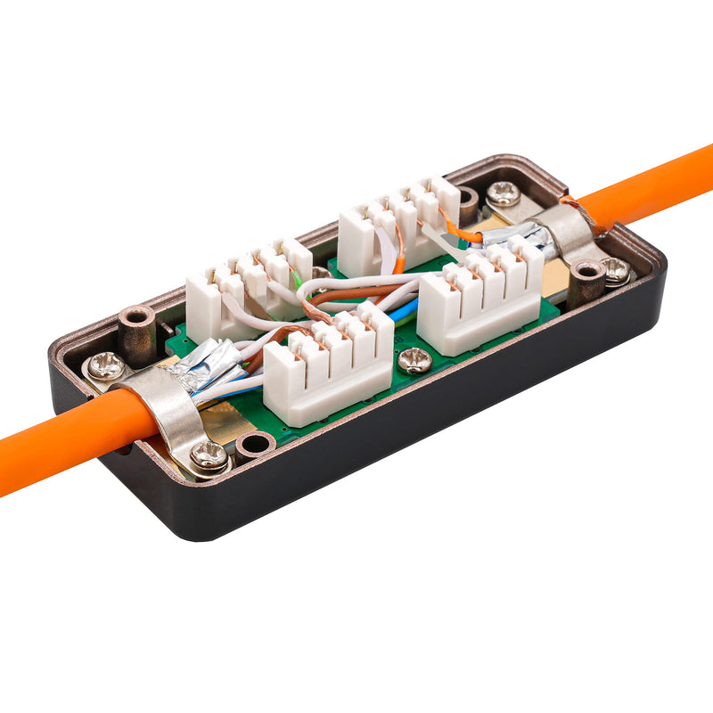 BIGtec CAT.7 LSA connector connection box for installation cable network cable connection module connector for cable CAT.5 CAT.6 CAT.7, shielded housing, connects extended installation cable