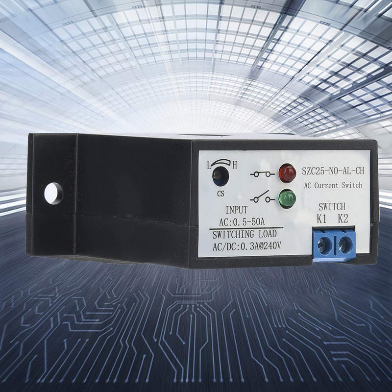 AC0.5-50A Current Switch,Current Relay,Normally Open Adjustable Current Sensing Switch SZC25-NO-AL-CH