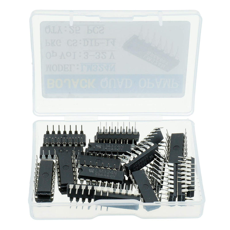 BOJACK LM324N Quadruple Operational Amplifier LM324 14 pins Adjustable Voltage Regulator Transistor DIP-14 (Pack of 25 pcs)