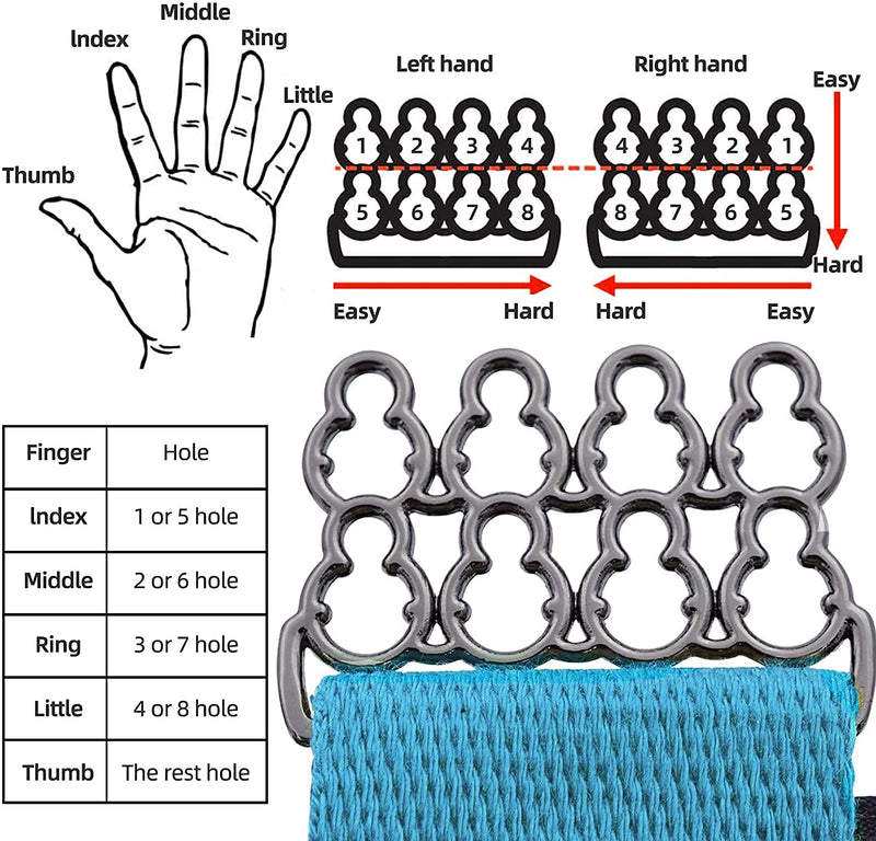 Finger Strengthener Exercise Trainer Hand Yoga Equipment for Finger Resistance Stretching Rehabilitation Fitness 20Lb+40Lb Assist