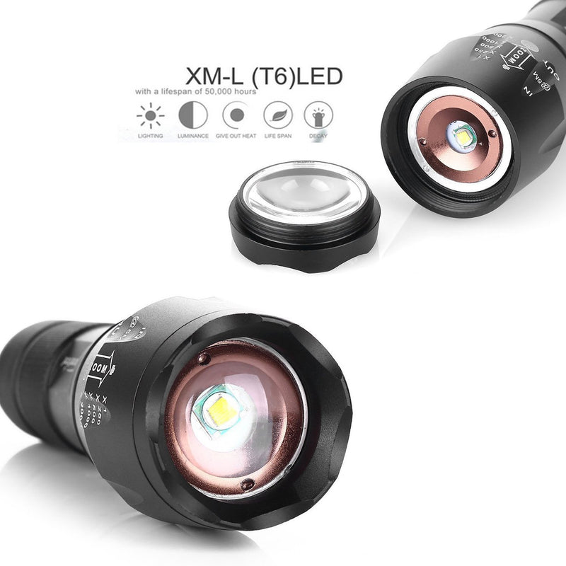 TC1200 Military Grade 2000 Lumen 5 Mode LED Tactical Flashlight Torch for Hurricane Camping Biking Hiking Home Emergency,2 Pack 2 pack