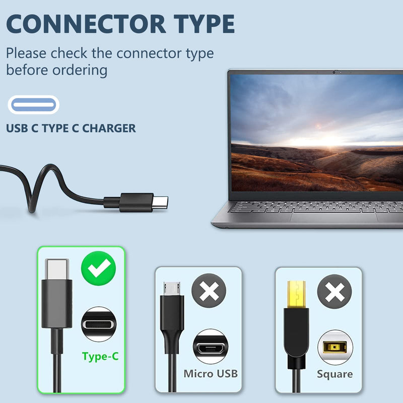 100W USB-C Power Adapter Fast Charger,Compatible with Mac Book Pro/Air 16, 15, 14, 13 Inch,Mac Book Air 13 Inch 2021 2020 2019 2018,iPad Pro,HP, Dell, Lenovo,Asus and All USB-C Device