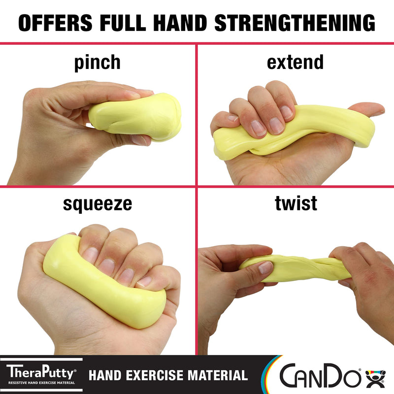 CanDo Theraputty Plus Hand Exercise Putty for Rehabilitation, Exercises, Hand Thearpy, Occupational Therapy, Hand Strengthening, Improve Motor Skills, Stress Relief 3-Ounce X-Soft