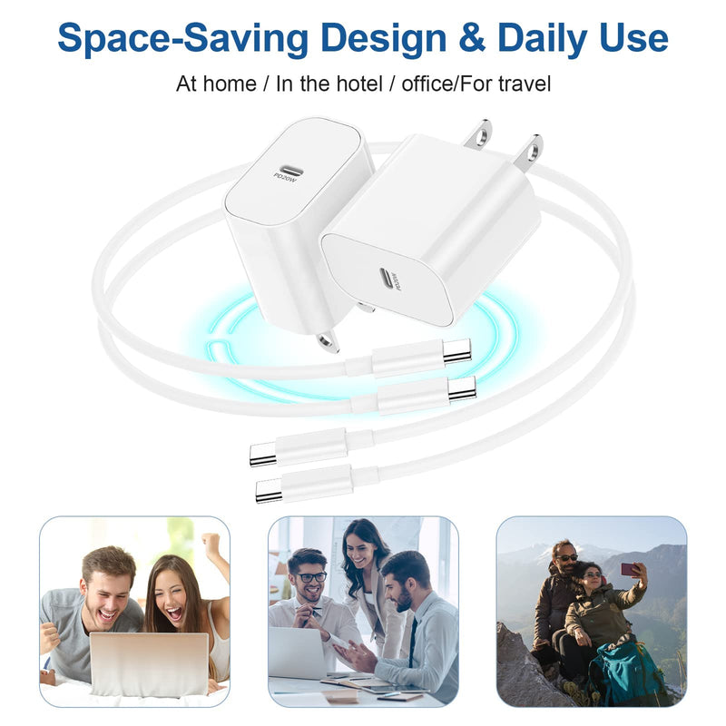 20W iPad Pro Fast Charger and 10ft USB C to C Charging Cable Cord Long for 2022/2021/2020/2018 iPad Pro 12.9/11/10.9 inch 5/4/3/2/1th Generation,iPad Air 5/4th,iPad Mini 6 Gen,iPad Wall Charger Block 2Pack 20W ipad charger with cable 10ft