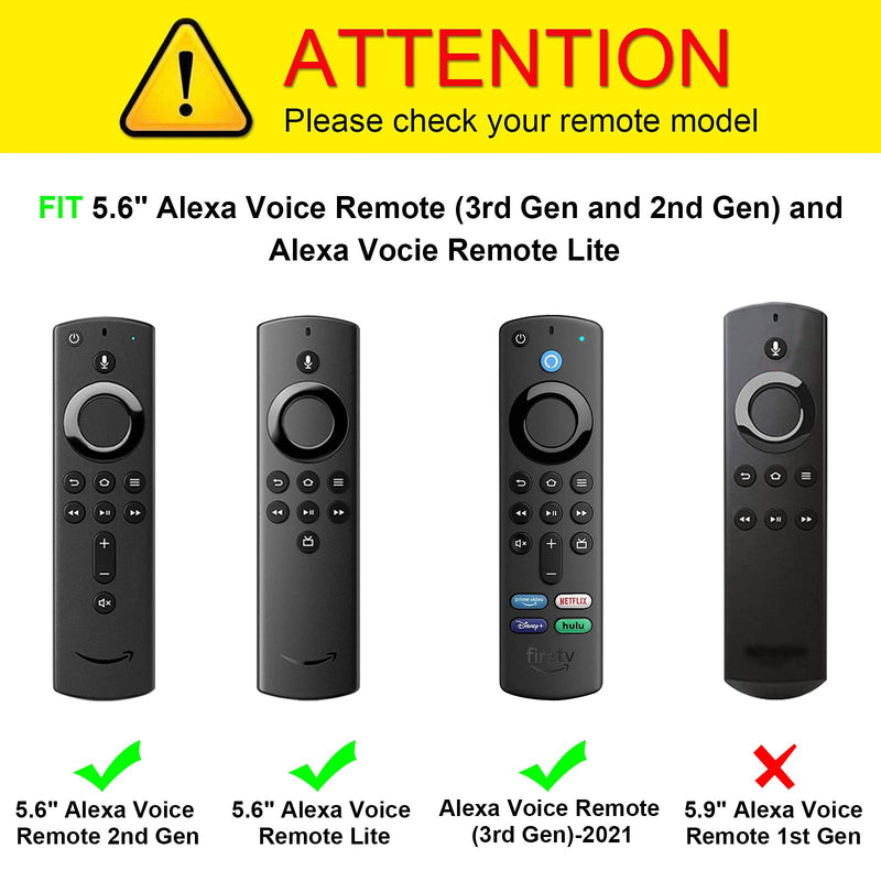 CaseBot Remote Case for Fire TV Stick (2nd and Later) / Fire TV Stick Lite/Fire TV Stick 4K / Fire TV Cube - Anti-Slip Silicone Cover for Alexa Voice Remote (2nd Gen and 3rd Gen), Blue-Glow Blue Glow in the Dark