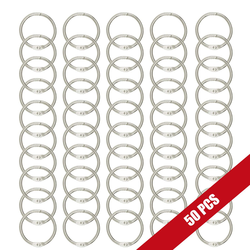 Loose Leaf Binder Rings, 1.5" (38mm) Capacity, 50 Pack, Silver 1.5 Inches